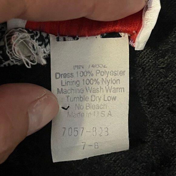 Vintage European Connection Plaid Floral Mini Dress Women Size 7/8 - Picture 6 of 7